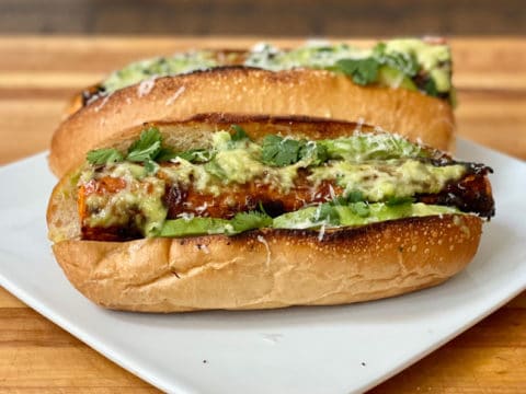 Grilled Carrotdog cilantro avocado