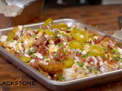 Learn how to make Loaded Breakfast Fries on a Blackstone griddle